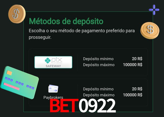 O cassino BET0922 oferece uma grande variedade de métodos de pagamento