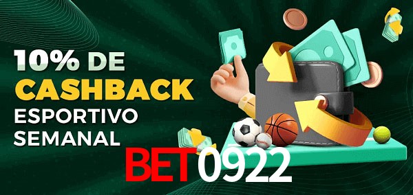 10% de bônus de cashback na BET0922